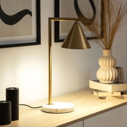 Abruzzo Libro Valentino lampa stołowa 1x40W złoty/marmur ABR-LSV-E27