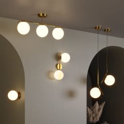Abruzzo Milano lampa podsufitowa 3x20 W złota-mleczny ABR-LW3XE27M