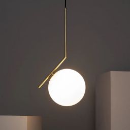 Abruzzo Milano Toscana lampa wisząca 1x40W złoty/klosz mleczny ABR-LWKT-E27