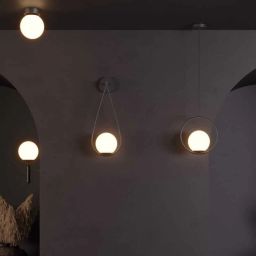 Abruzzo Milano lampa wisząca 1x20 W biała-czarna ABR-LWMR-E27