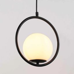 Abruzzo Milano lampa wisząca 1x20 W biała-czarna ABR-LWMR-E27