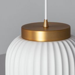 Abruzzo Porcellado lampa wisząca 1x40W biały/złoty ABR-LWPP-E14