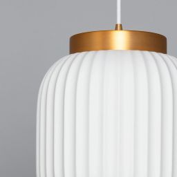 Abruzzo Porcellado lampa wisząca 1x40W biały/złoty ABR-LWPP-E14