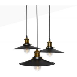 Abruzzo Retro lampa wisząca 3x20 W czarna-złota ABR-LWRT-3xE27