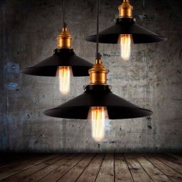 Abruzzo Retro lampa wisząca 3x20 W czarna-złota ABR-LWRT-3xE27