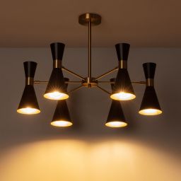 Abruzzo Salvatore lampa podsufitowa 6x40 W czarna-złota ABR-LWS-6XE27