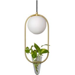 Abruzzo Milano Umbria lampa wisząca 1x40W złoty/klosz mleczny ABR-LWU-E27