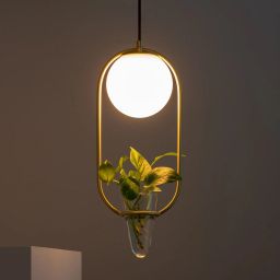 Abruzzo Milano Umbria lampa wisząca 1x40W złoty/klosz mleczny ABR-LWU-E27