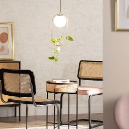 Abruzzo Milano Umbria lampa wisząca 1x40W złoty/klosz mleczny ABR-LWU-E27