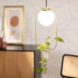 Abruzzo Milano Umbria lampa wisząca 1x40W złoty/klosz mleczny ABR-LWU-E27