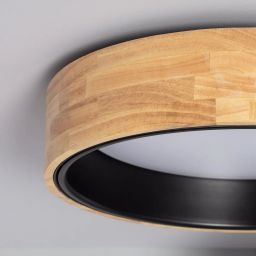 Abruzzo Naturale Vero Black plafon 1x21W LED drewniany/czarny ABR-PLODV-C-20W-CCT