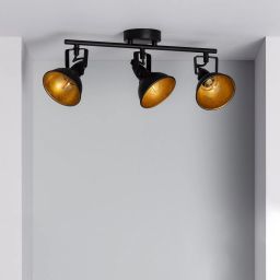 Abruzzo Retro lampa podsufitowa 3x20 W czarna ABR-RRO-C-3XE14