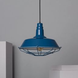 Abruzzo Retro lampa wisząca 1x40 W niebieska ABR-RRP-N-E27