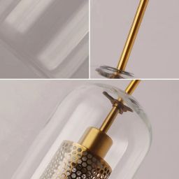 Abruzzo Nobile lampa wisząca 1x20W złoty/szkło przezroczyste ABR-ZON-E27