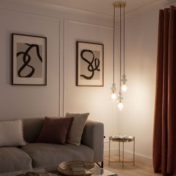 Abruzzo Koloreno lampa wisząca 3x20 W złota-fioletowa ABR-3KOLOK-F