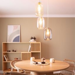 Abruzzo Claro lampa wisząca 3x40 W zielona-przezroczysta-złota-fioletowa ABR-3SKCLA