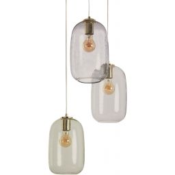 Abruzzo Claro lampa wisząca 3x40 W zielona-przezroczysta-złota-fioletowa ABR-3SKCLA