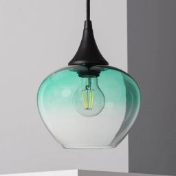 Abruzzo BlueSky lampa wisząca 1x40 W czarna-zielona-przezroczysta ABR-BSE27
