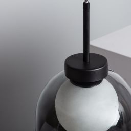 Abruzzo Goliat lampa wisząca 1x40 W czarna-mleczna ABR-CKG