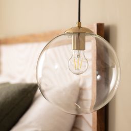 Abruzzo Kaspi lampa wisząca 1x10 W przezroczysta-złota ABR-KASP-E27