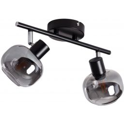 Abruzzo Nino lampa podsufitowa 2x20 W czarna-przydymiona-srebrna ABR-SLWN-2XE14