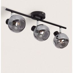 Abruzzo Nino lampa podsufitowa 3x20 W czarna-przydymiona-srebrna ABR-SLWN-3XE14