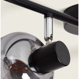 Abruzzo Nino lampa podsufitowa 4x20 W czarna-przydymiona-srebrna ABR-SLWN-4XE14