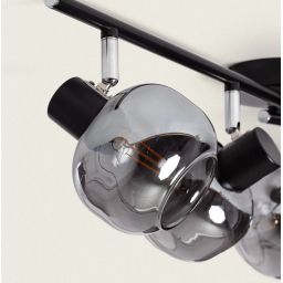 Abruzzo Nino lampa podsufitowa 4x20 W czarna-przydymiona-srebrna ABR-SLWN-4XE14