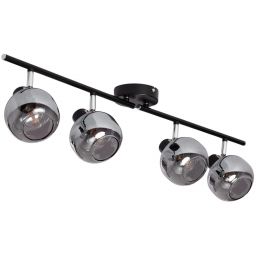 Abruzzo Nino lampa podsufitowa 4x20 W czarna-przydymiona-srebrna ABR-SLWN-4XE14