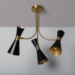 Abruzzo Salvatore lampa podsufitowa 3x20 W czarna-złota ABR-ZZSAL3XE27