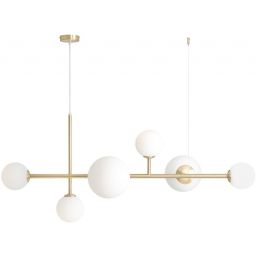 Aldex Dione 6 lampa wisząca 4x40W+2x60W mosiądz/biała 1092K40