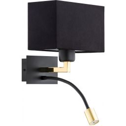 Argon Bill kinkiet 1x15W/1x4,5W czarny/mosiądz szczotkowany/czarny mat 1042