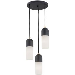 Argon Burgos lampa wisząca 3x15W opal mat/czarny 1467