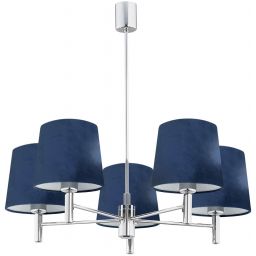 Argon Bolzano lampa wisząca 5x15 W chrom-granatowa 2074