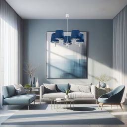 Argon Bolzano lampa wisząca 5x15 W chrom-granatowa 2074