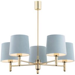 Argon Ponte lampa podsufitowa 5x15 W mosiądz-niebieska 2085