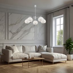 Argon Marbella lampa podsufitowa 5x15W opal mat/chrom 2087