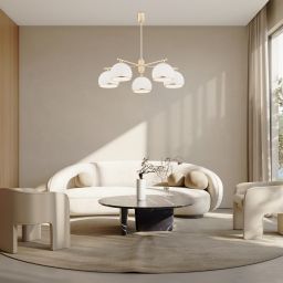 Argon Marbella lampa podsufitowa 5x15W opal mat/mosiądz 2088