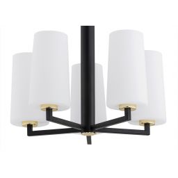 Argon Camelot Plus lampa wisząca 5x15W opal mat/czarny mat/mosiądz 2114