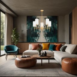 Argon Abruzzo lampa podsufitowa 5x7 W biała-mosiądz 2134