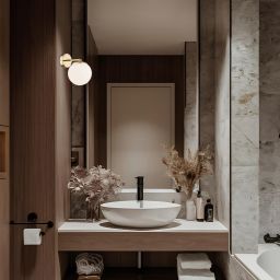 Argon Satelite Plus kinkiet 1x15W mosiądz/opal mat 4744