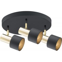 Argon Doria lampa podsufitowa 3x15W czarny/mosiądz 6006