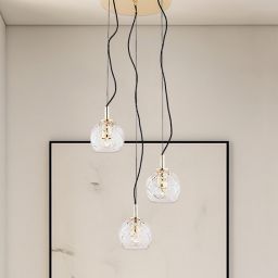 Argon Oviedo lampa wisząca 3x15W przezroczysty/mosiądz 1463