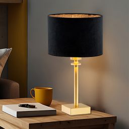 Argon Abbano lampa stołowa 1x15W czarny/mosiądz szczotkowany 8049