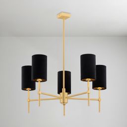 Argon Abruzzo lampa podsufitowa 5x7 W czarna-mosiądz 2135