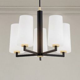 Argon Camelot Plus lampa wisząca 5x15W opal mat/czarny mat/mosiądz 2114