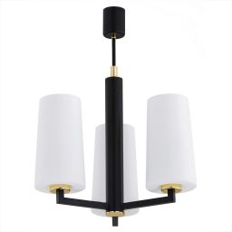 Argon Camelot Plus lampa wisząca 3x15W opal mat/czarny mat/mosiądz 6143