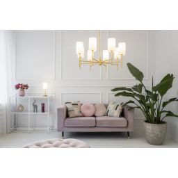 Argon Abruzzo lampa stołowa 1x7 W biała-mosiądz 8030