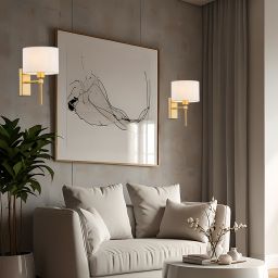 Argon Abbano kinkiet 1x15 W biały-mosiądz 8048