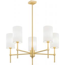 Argon Abruzzo lampa podsufitowa 5x7 W biała-mosiądz 2134